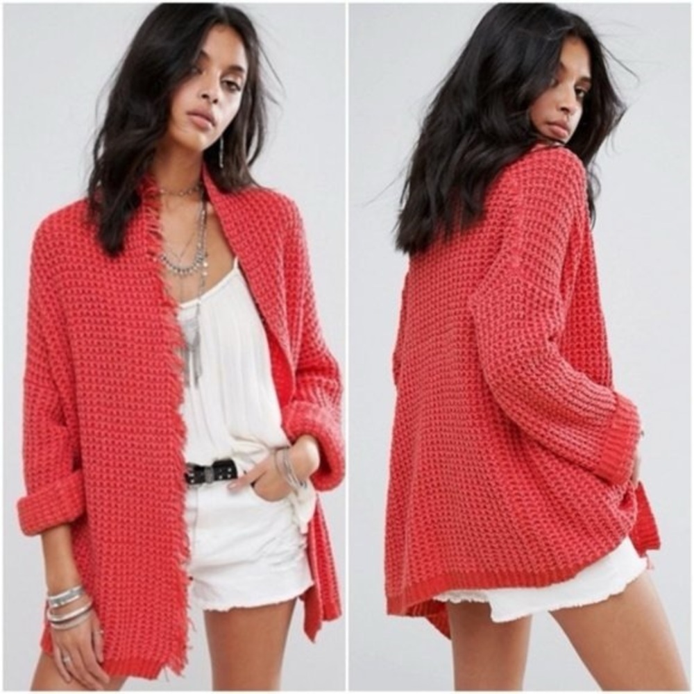 Free People I'll Be Around Chunky Knit Cardigan Sweater Size XS